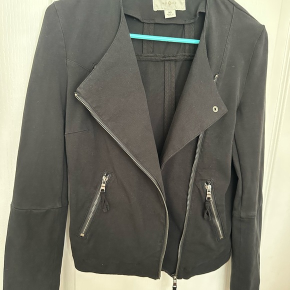 Jackets & Blazers - Mo & Co Black 100% Cotton Moto Jacket XS